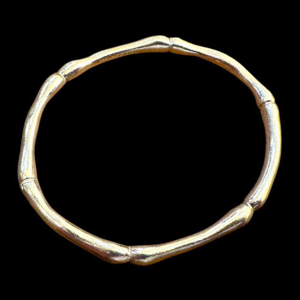 .925 Sterling Silver Thistle & Bee Bamboo Motif Oval Bangle - 28 Grams of Silver